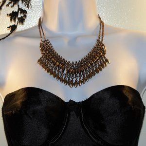 Brass Queen Bib Necklace